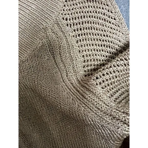 NWT $218 Women's ETCETERA X-Large Carmel Brown‎ Long Sleeve Sweater Sheen CNS-C