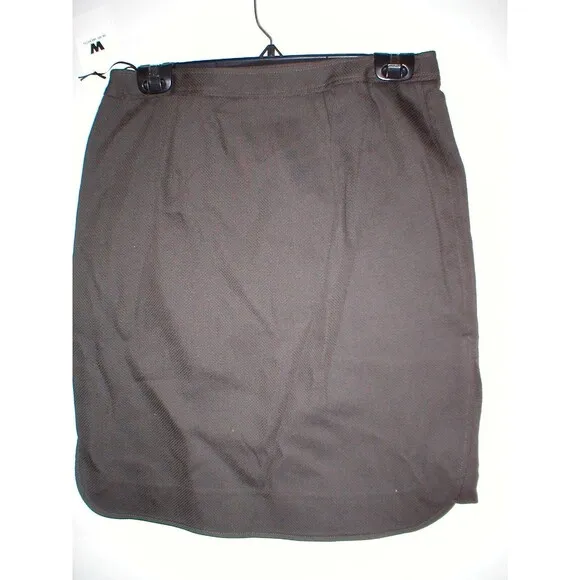NWT $298 W Worth New York Brown 4 Womens Skirt Round Hem Slim Pencil Pique Work