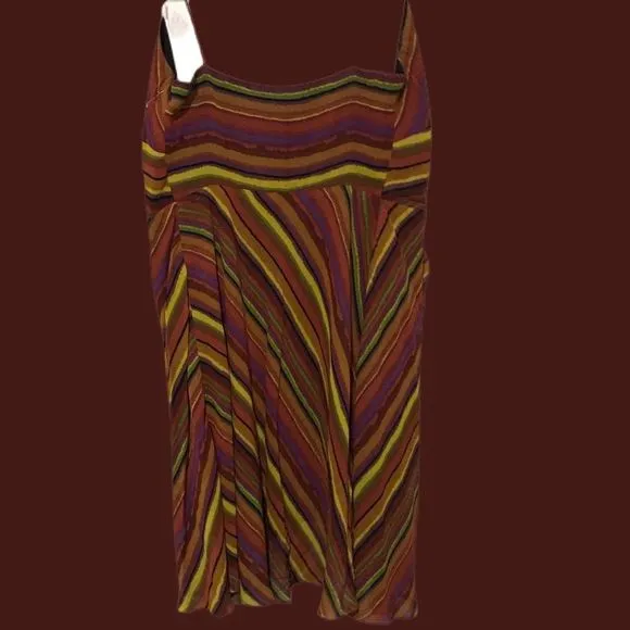 NWT $420 Nicole Miller Collection | Y2K| Multi-Stripe Lined Wrap Dress | Vintage