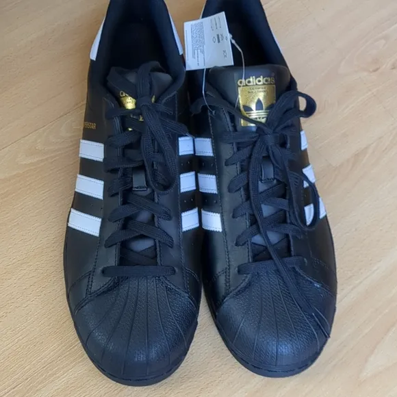 NWT! Adidas Superstar Foundation Mens Classic Black White Size 13