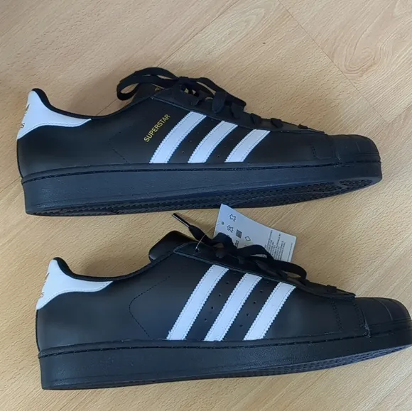 NWT! Adidas Superstar Foundation Mens Classic Black White Size 13
