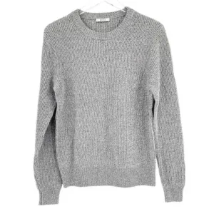 NWT AYR Sweater The Sloop Soft Gray TV Color Fuzzy Merino Wool