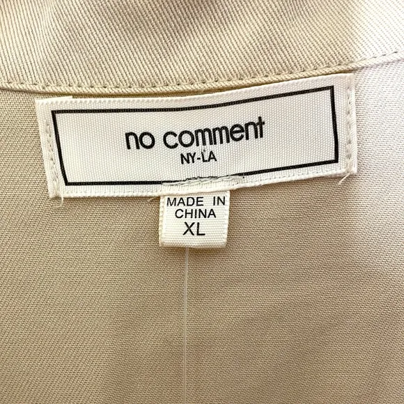 NWT Beige Bomber Style Lightweight Jacket Size XL