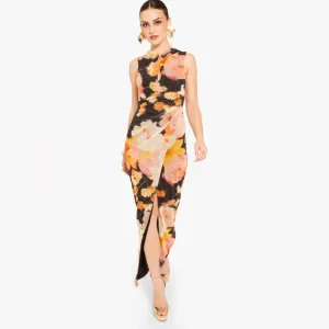 NWT!!!! Black Halo Eve Floral Mesh Gown