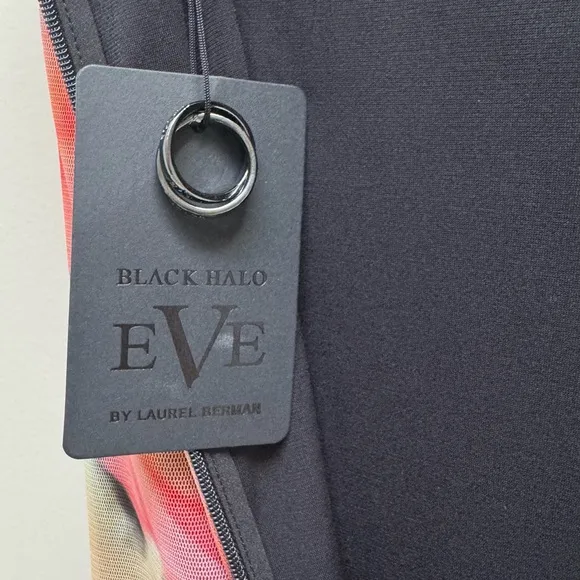 NWT!!!! Black Halo Eve Floral Mesh Gown