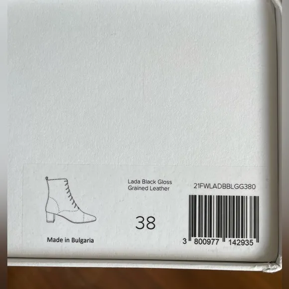 NWT By Far ‘Lada’ black tie-up bootie, size 38 (approx size 8), lambskin/leather