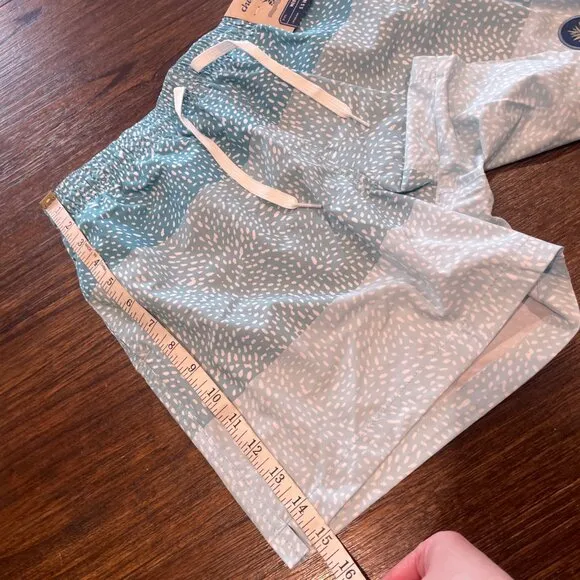 NWT Chubbies Men's M The Whale Sharks 5.5&quot; Classic Swim Trunk Blue Stripe Spots