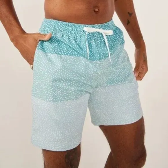 NWT Chubbies Men's XXL Whale Sharks 7&quot;-8&quot; Classic Swim Trunk Blue Stripe Spots