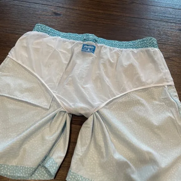 NWT Chubbies Men's XXL Whale Sharks 7&quot;-8&quot; Classic Swim Trunk Blue Stripe Spots