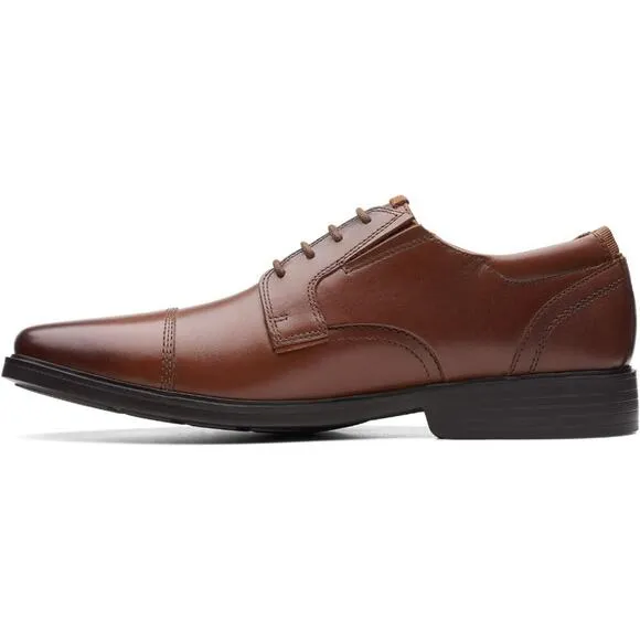 NWT Clarks Men's Clarkslite Cap Oxford Shoes, Tan Leather, 7
