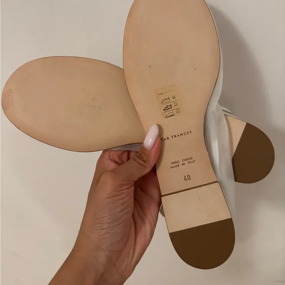 NWT Dear Frances White Mesh Ballet Flats size 40 | US 10