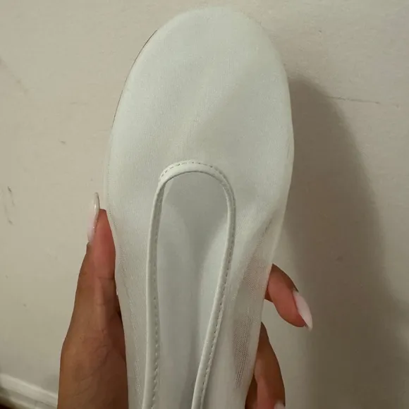 NWT Dear Frances White Mesh Ballet Flats size 40 | US 10