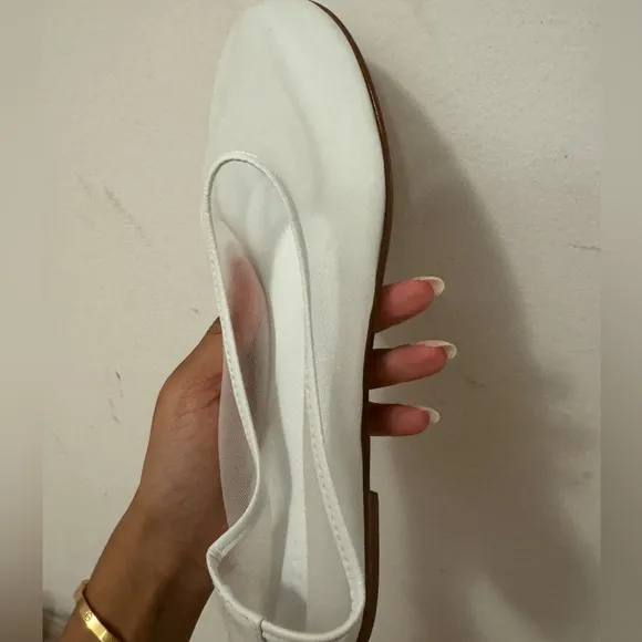 NWT Dear Frances White Mesh Ballet Flats size 40 | US 10