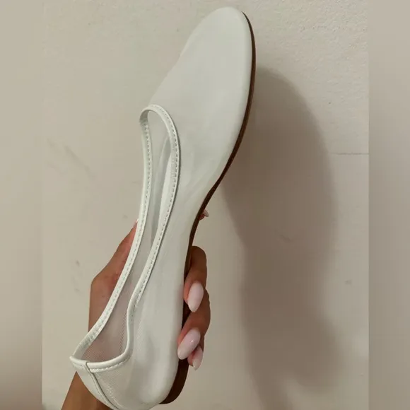 NWT Dear Frances White Mesh Ballet Flats size 40 | US 10