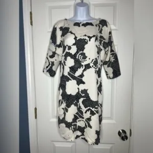 NWT Diane Von Furstenberg Size 2 Maja Two Silk Dress Black Rose Lines DVF XS