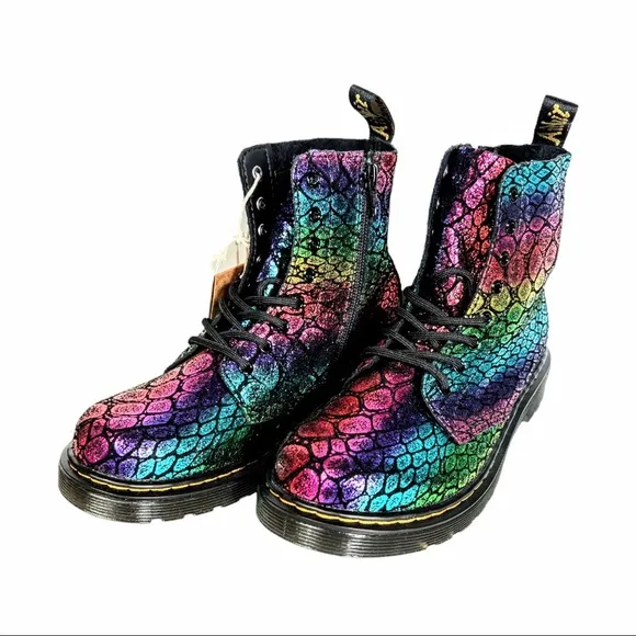 NWT Dr. Martens 1460 Pascal J Womens Rainbow 🌈 Metallic Boots