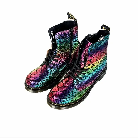 NWT Dr. Martens 1460 Pascal J Womens Rainbow 🌈 Metallic Boots