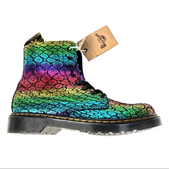 NWT Dr. Martens 1460 Pascal J Womens Rainbow 🌈 Metallic Boots