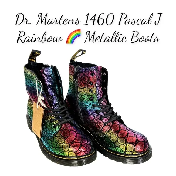 NWT Dr. Martens 1460 Pascal J Womens Rainbow 🌈 Metallic Boots