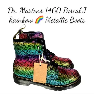 NWT Dr. Martens 1460 Pascal J Womens Rainbow 🌈 Metallic Boots
