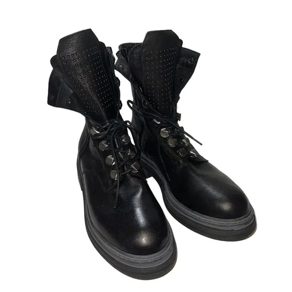 NWT Emanuele Cranston Leather Combat Boots Size 8