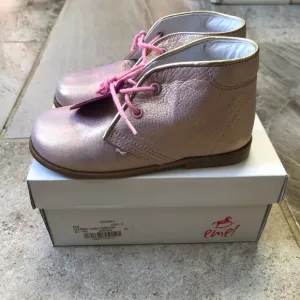NWT Emel, metallic pink European toddler boots. Size 25 EU/ 8 US.
