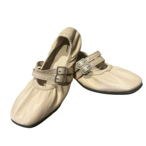 NWT free people women's Gemini ballet flats in tulle pink size 6