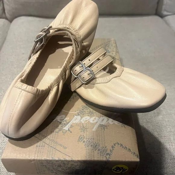 NWT free people women's Gemini ballet flats in tulle pink size 6