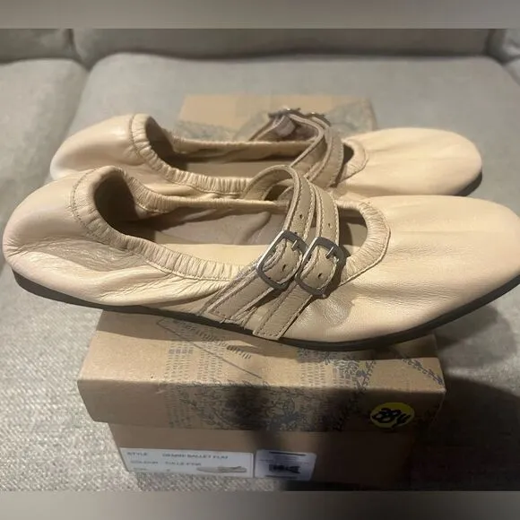 NWT free people women's Gemini ballet flats in tulle pink size 6