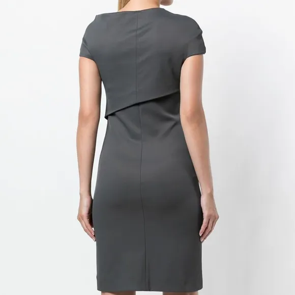 NWT Helmut Lang Carbon Gray Twist Rib Knit Dress M