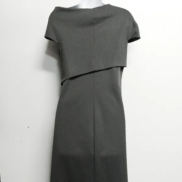 NWT Helmut Lang Carbon Gray Twist Rib Knit Dress M