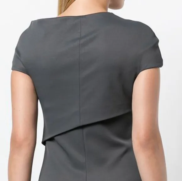 NWT Helmut Lang Carbon Gray Twist Rib Knit Dress M