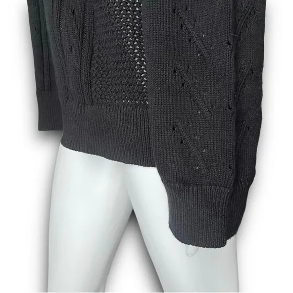 NWT J. CREW Crewneck Cable Pointelle Cotton Sweater Preppy Coastal Quiet Luxury