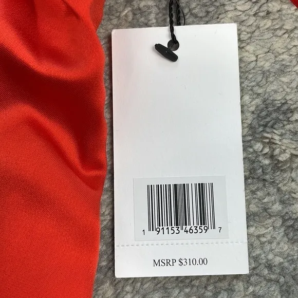 NWT Jason Wu Cinched Front Red Satin Midi Dress Slinky Lingerie Style Sz S
