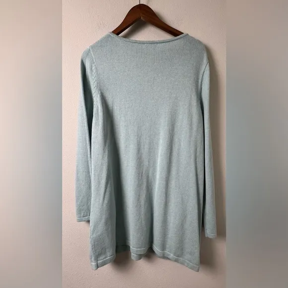 NWT J.Jill Pure Jill Boat Neck Wool Blend Sweater Tunic in lucite light blue 1X