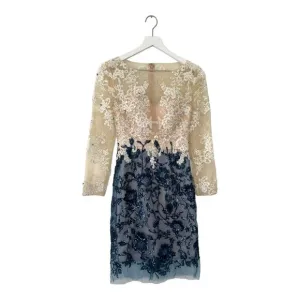 NWT Lara Design Lace and Embellished in Ivory/Navy Dress Size 2