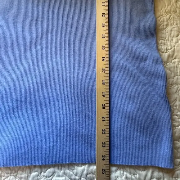 NWT Lauren Ralph Lauren Sweater Sz L Light Blue Ribbed Knit Gold Tone Button