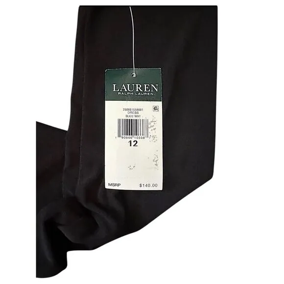 NWT Lauren Ralph Lauren Two-Tone Flare Stretch Midi Dress - Size 12  ***Item: 04