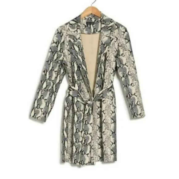 NWT Love Token Leopard Print Faux Suede Lightweight Belted Jacket