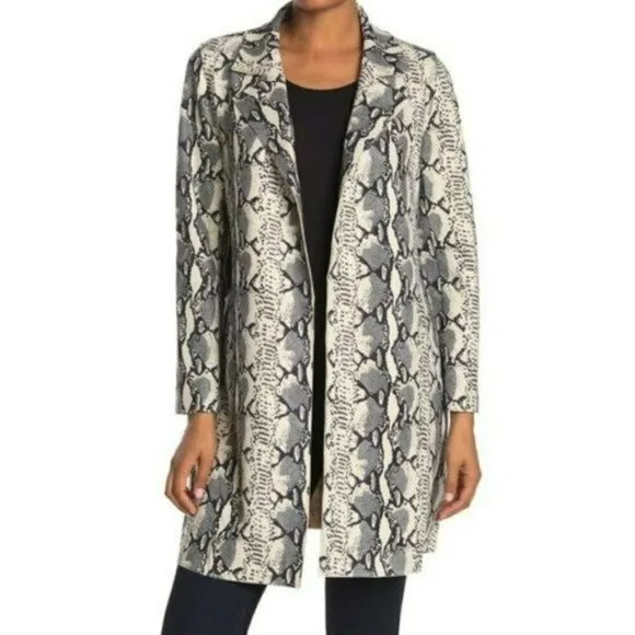 NWT Love Token Leopard Print Faux Suede Lightweight Belted Jacket