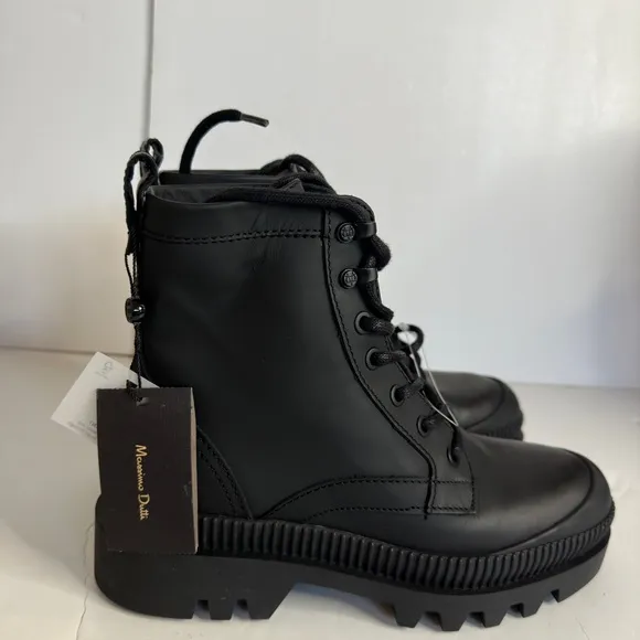 NWT Massimo Dutti LACE-UP WATER ANKLE BOOTS Size 5