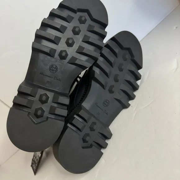 NWT Massimo Dutti LACE-UP WATER ANKLE BOOTS Size 5