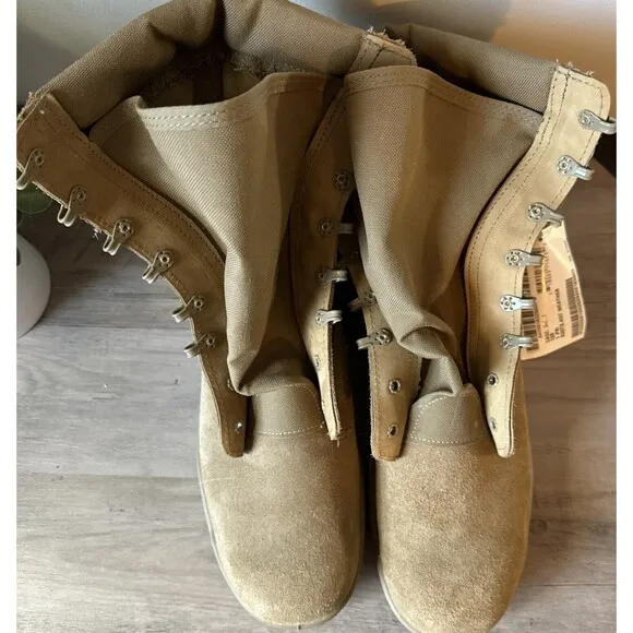 NWT McRae Footwear Boots 13R Suede LeatherCombat Boots Coyote Brown Tan