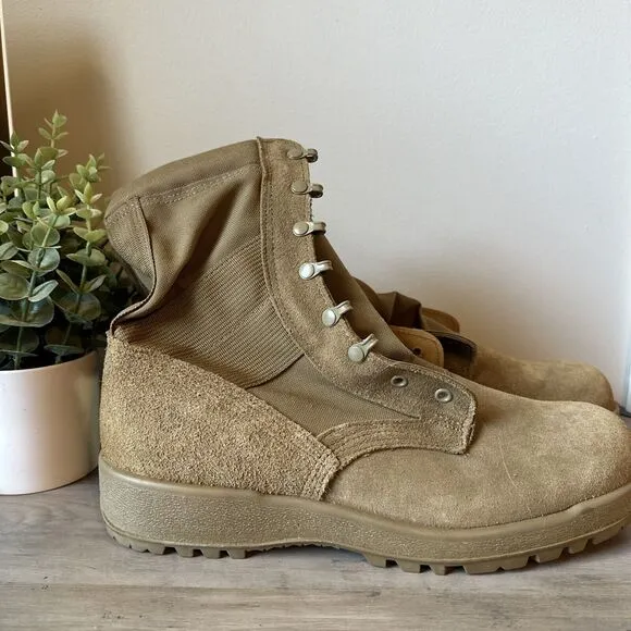 NWT McRae Footwear Boots 13R Suede LeatherCombat Boots Coyote Brown Tan