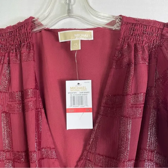 NWT MICHAEL MICHAEL KORS Plaid Ruffled Jacquard Mini Dress