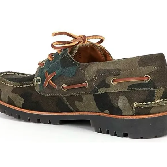 NWT NIB Men’s Polo Ralph Lauren Ranger Deck” Camo Suede Loafer Size 8.5