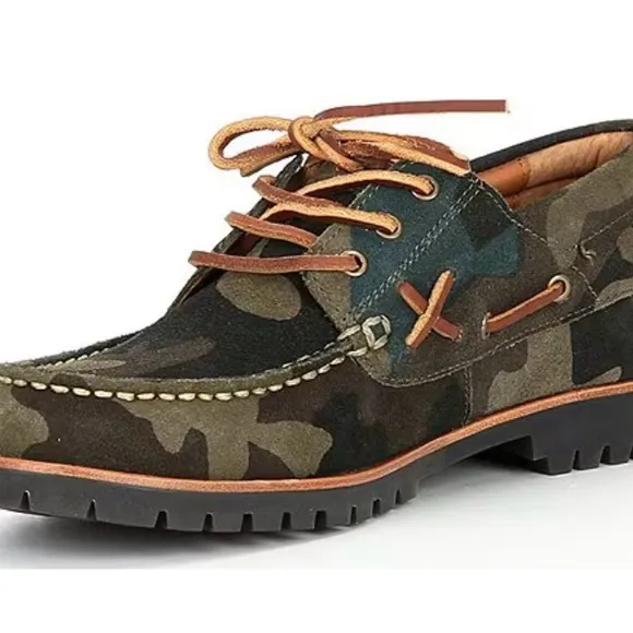 NWT NIB Men’s Polo Ralph Lauren Ranger Deck” Camo Suede Loafer Size 8.5