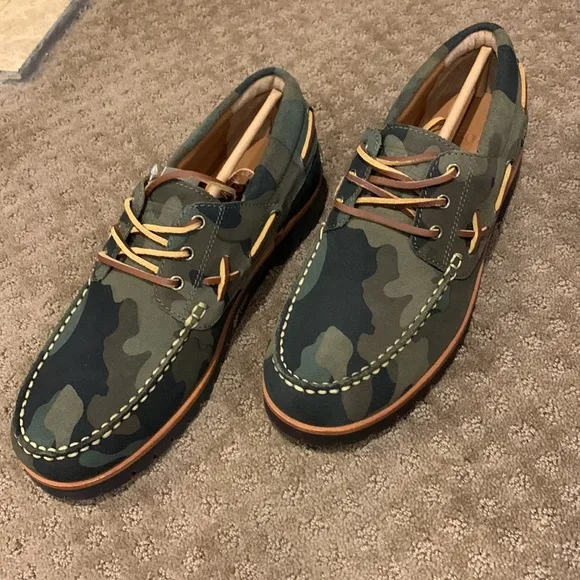 NWT NIB Men’s Polo Ralph Lauren Ranger Deck” Camo Suede Loafer Size 8.5