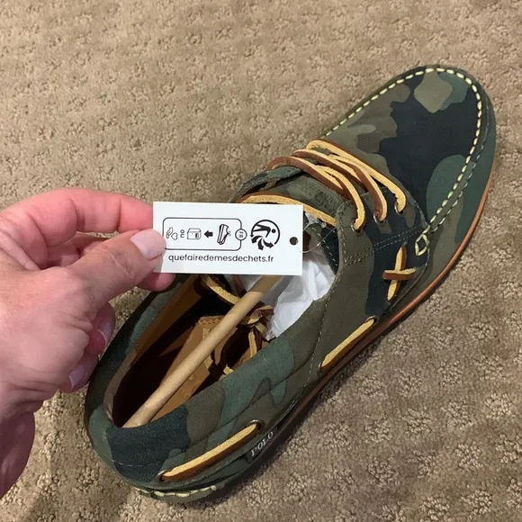 NWT NIB Men’s Polo Ralph Lauren Ranger Deck” Camo Suede Loafer Size 8.5