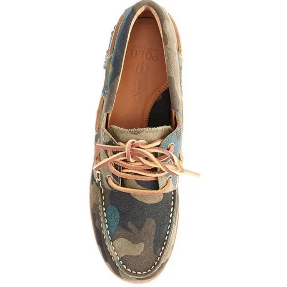 NWT NIB Men’s Polo Ralph Lauren Ranger Deck” Camo Suede Loafer Size 8.5